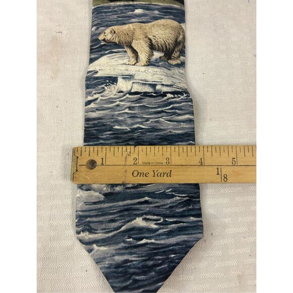 Endangered Species 1983  Staton Lee Polar bear Hudson Bay Oj Gromm Silk tie USA - Picture 6 of 6